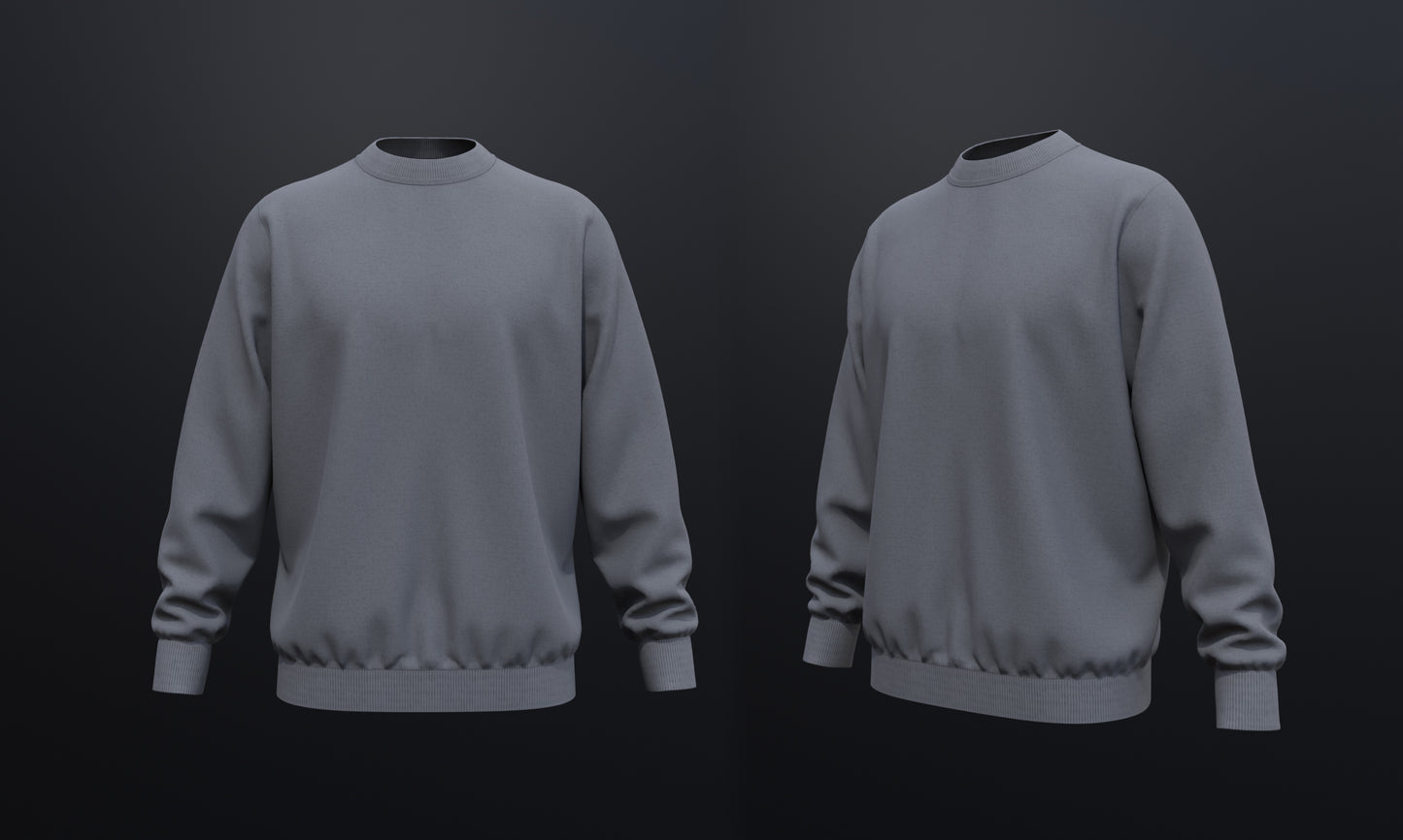 Men's Sweatshirt 3d Model Marvelous Designer-Clo3d-fbx-obj-Zprj