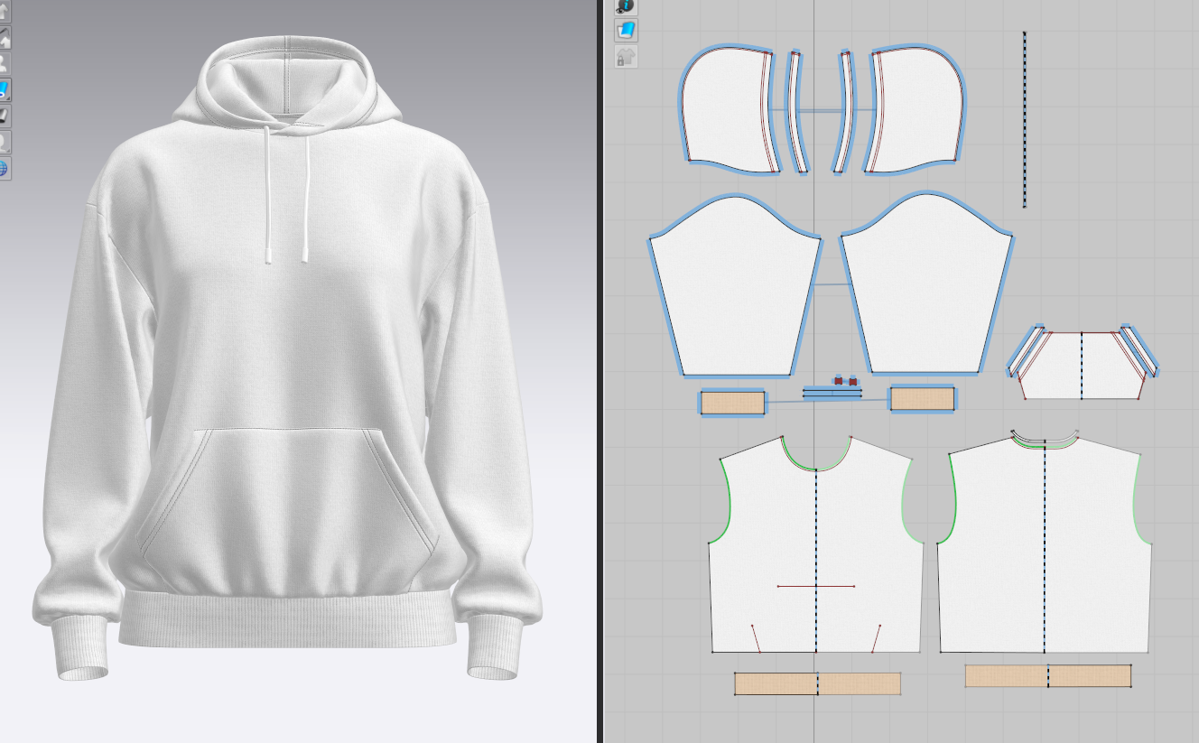 Women's Oversized Hoodie Set in No Zip 3d Model Marvelous Designer-Clo3d-fbx-obj-Zprj