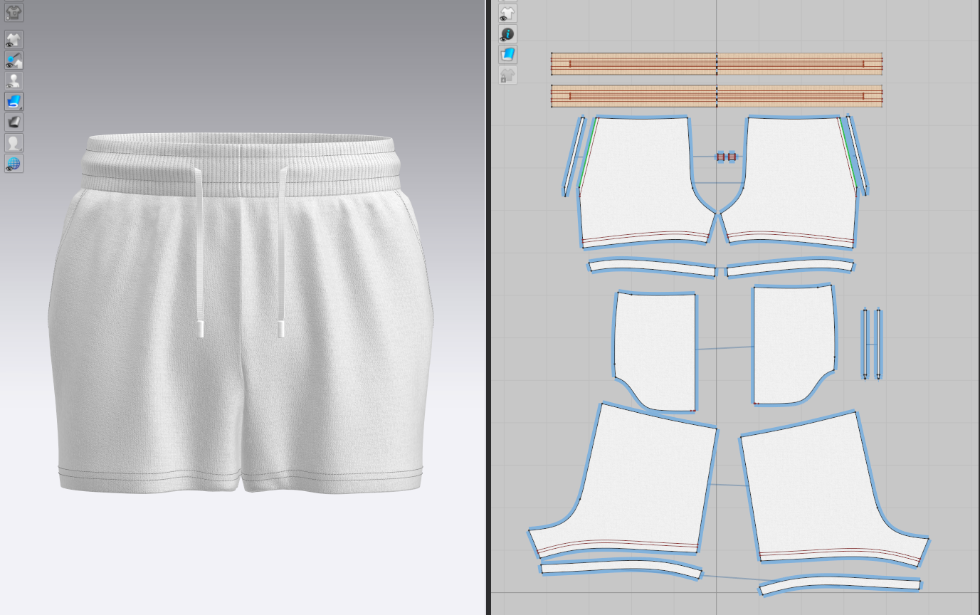 Men's Ribbed Shorts 3d Model Marvelous Designer-Clo3d-fbx-obj-Zprj