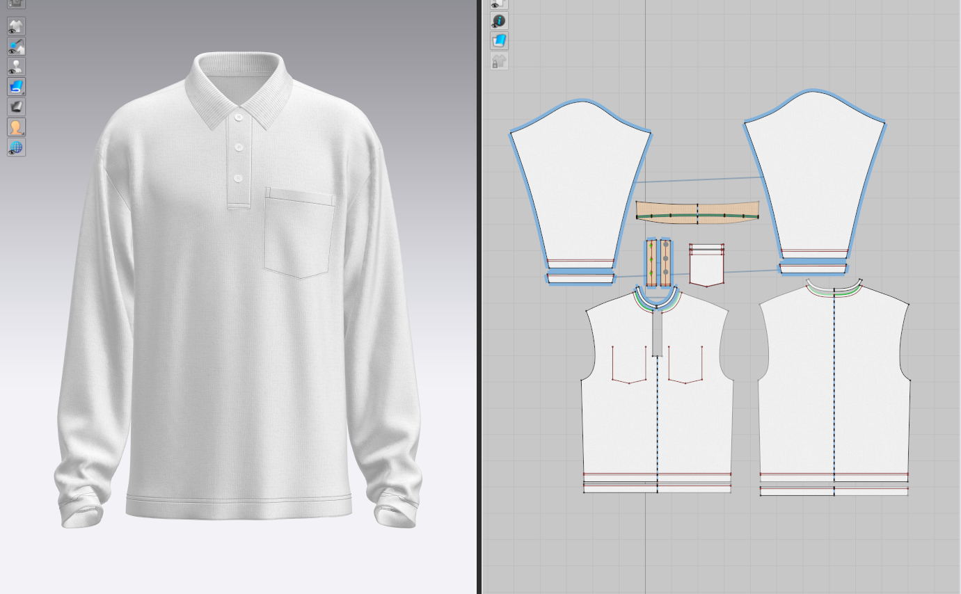 Men's Oversized Polo 3d Model Marvelous Designer-Clo3d-fbx-obj-Zprj
