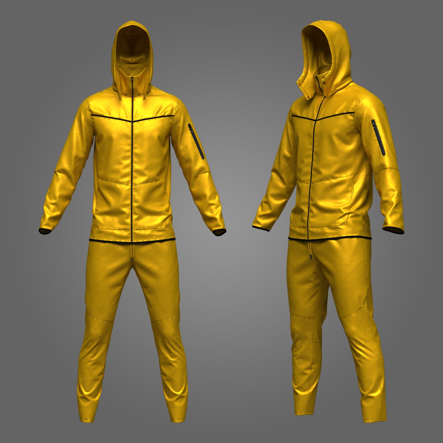 Men's Tracksuit 3d Model Marvelous Designer-Clo3d-fbx-obj-Zprj
