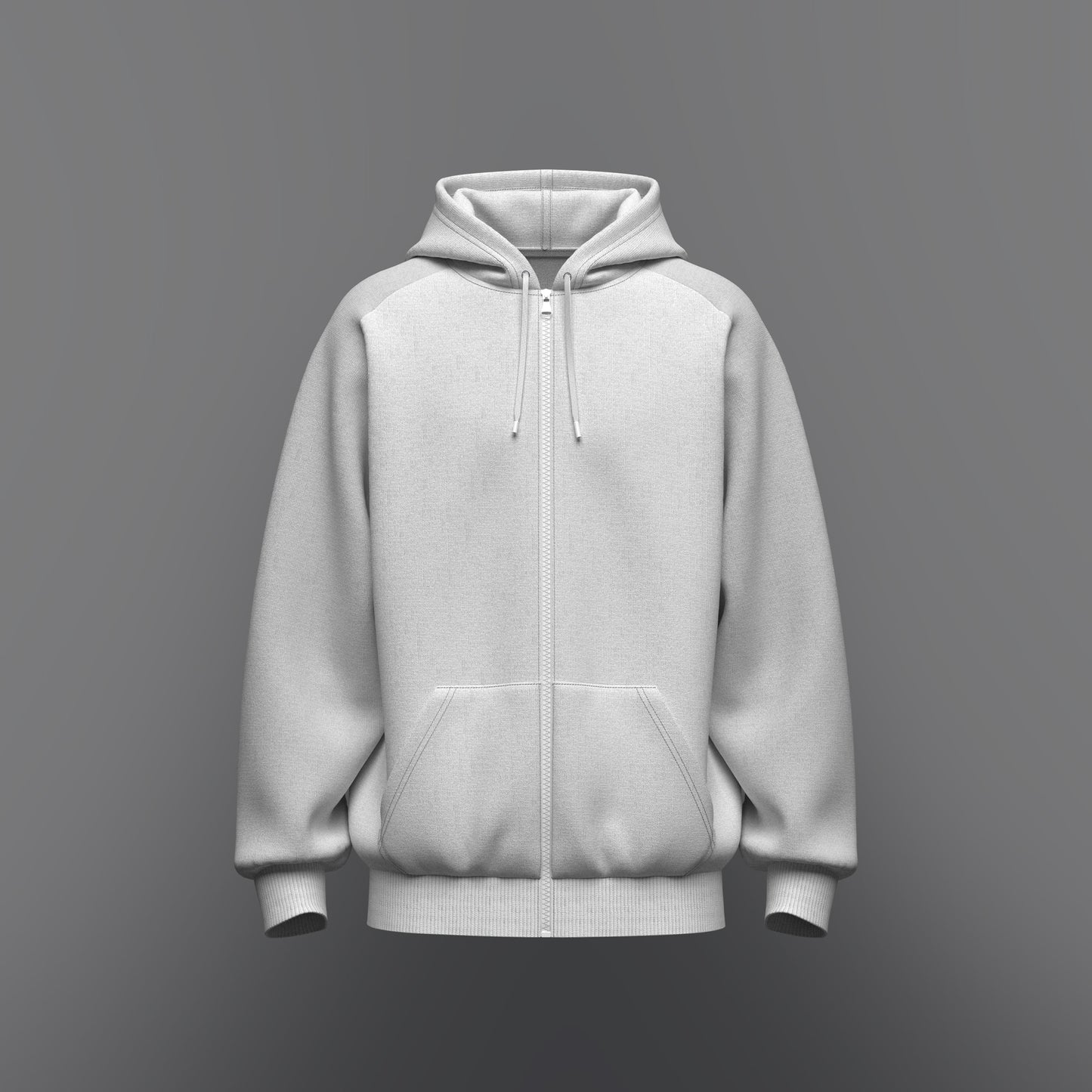 Men's Raglan Oversize Front Zip Hoodie 3d Model Marvelous Designer-Clo3d-fbx-obj-Zprj