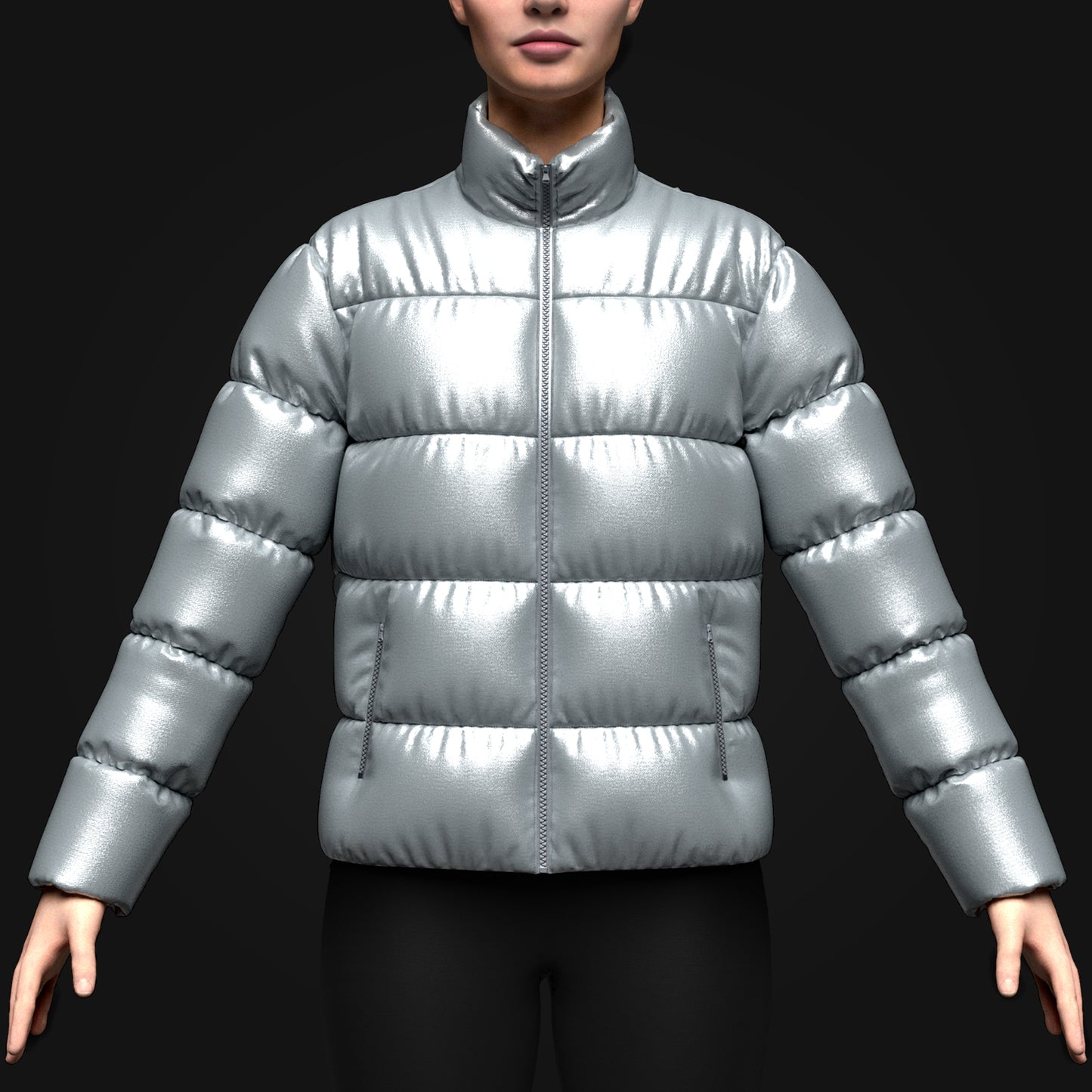 Women's Puffer Jacket 3d Model Marvelous Designer-Clo3d-fbx-obj-Zprj