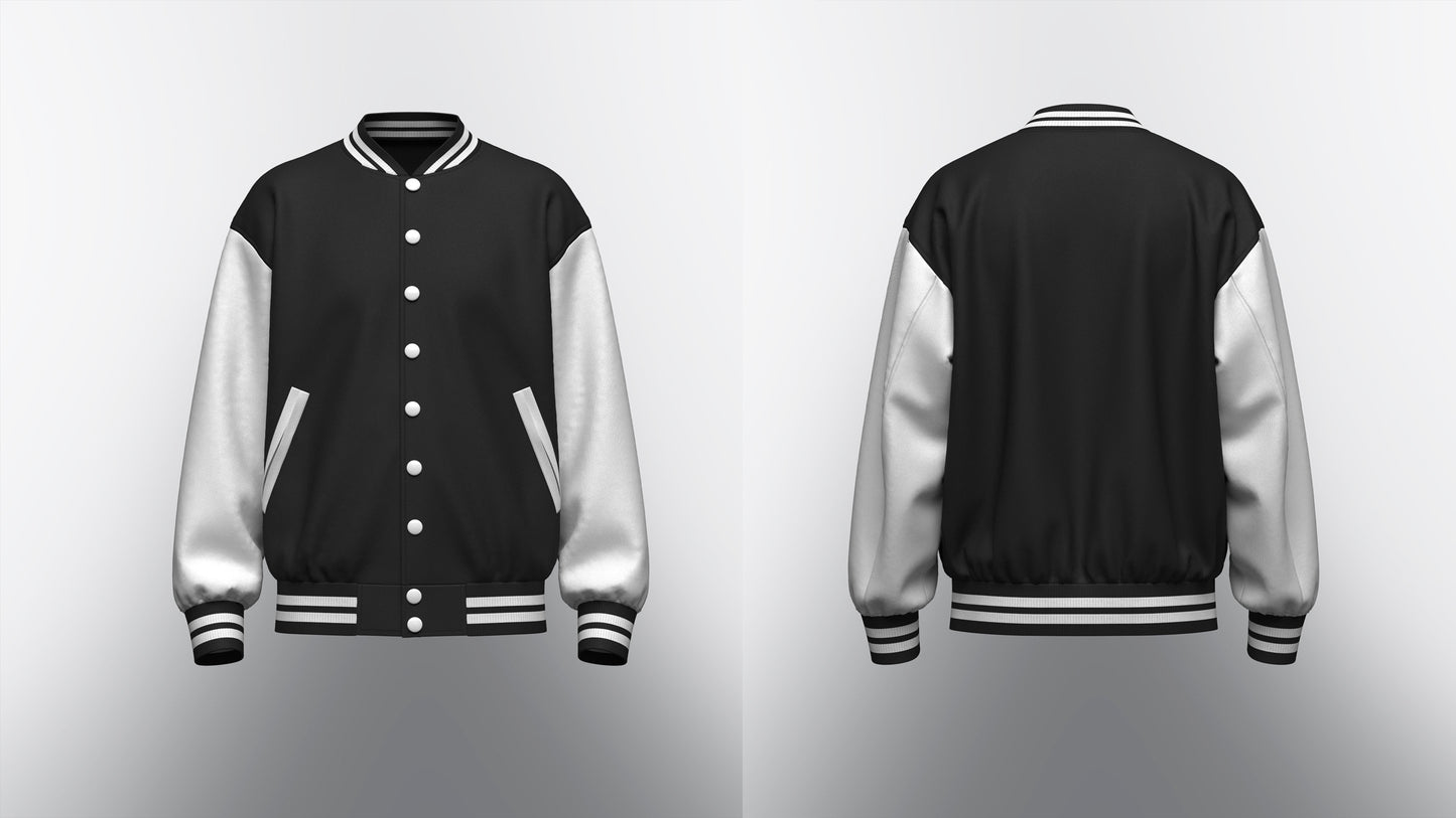 Men's Oversized Varsity Jacket 3d Model Marvelous Designer-Clo3d-fbx-obj-Zprj