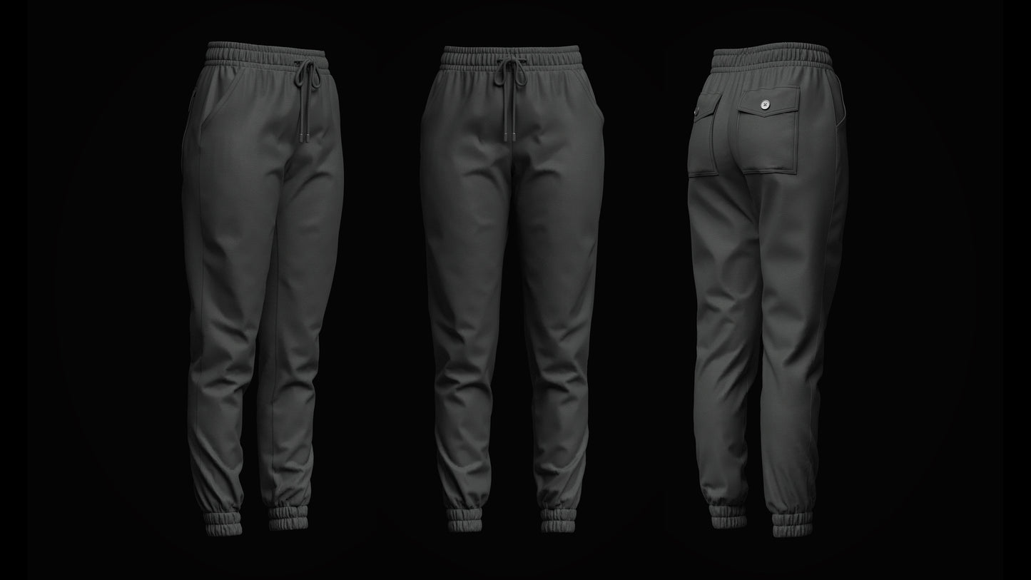 Women's Jogger 3d Model Marvelous Designer-Clo3d-fbx-obj-Zprj