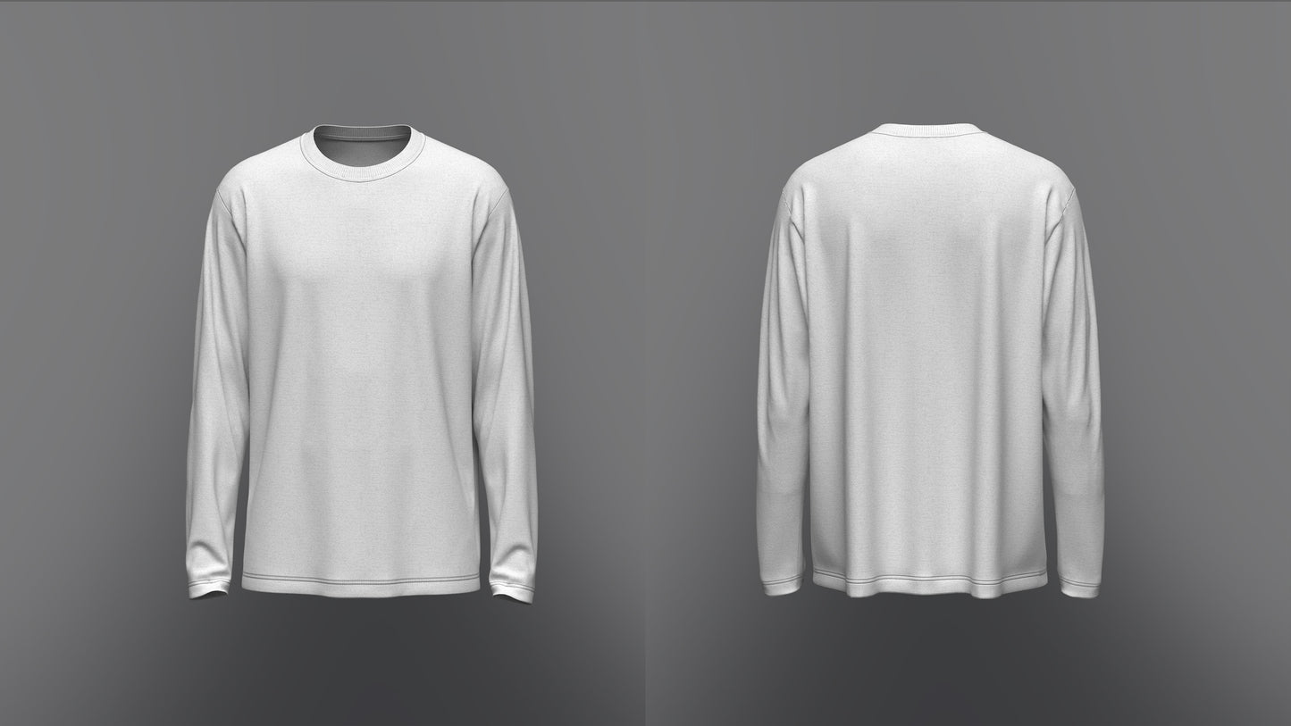 Men's full Sleeve T-Shirt 3d Model Marvelous Designer-Clo3d-fbx-obj-Zprj