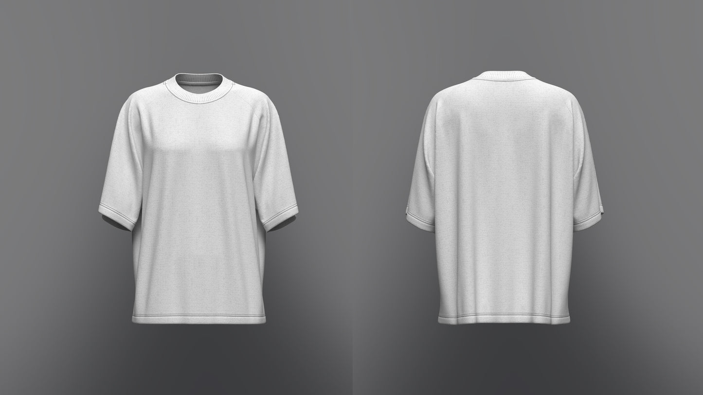 Women's Oversized T-Shirt 3d Model Marvelous Designer-Clo3d-fbx-obj-Zprj