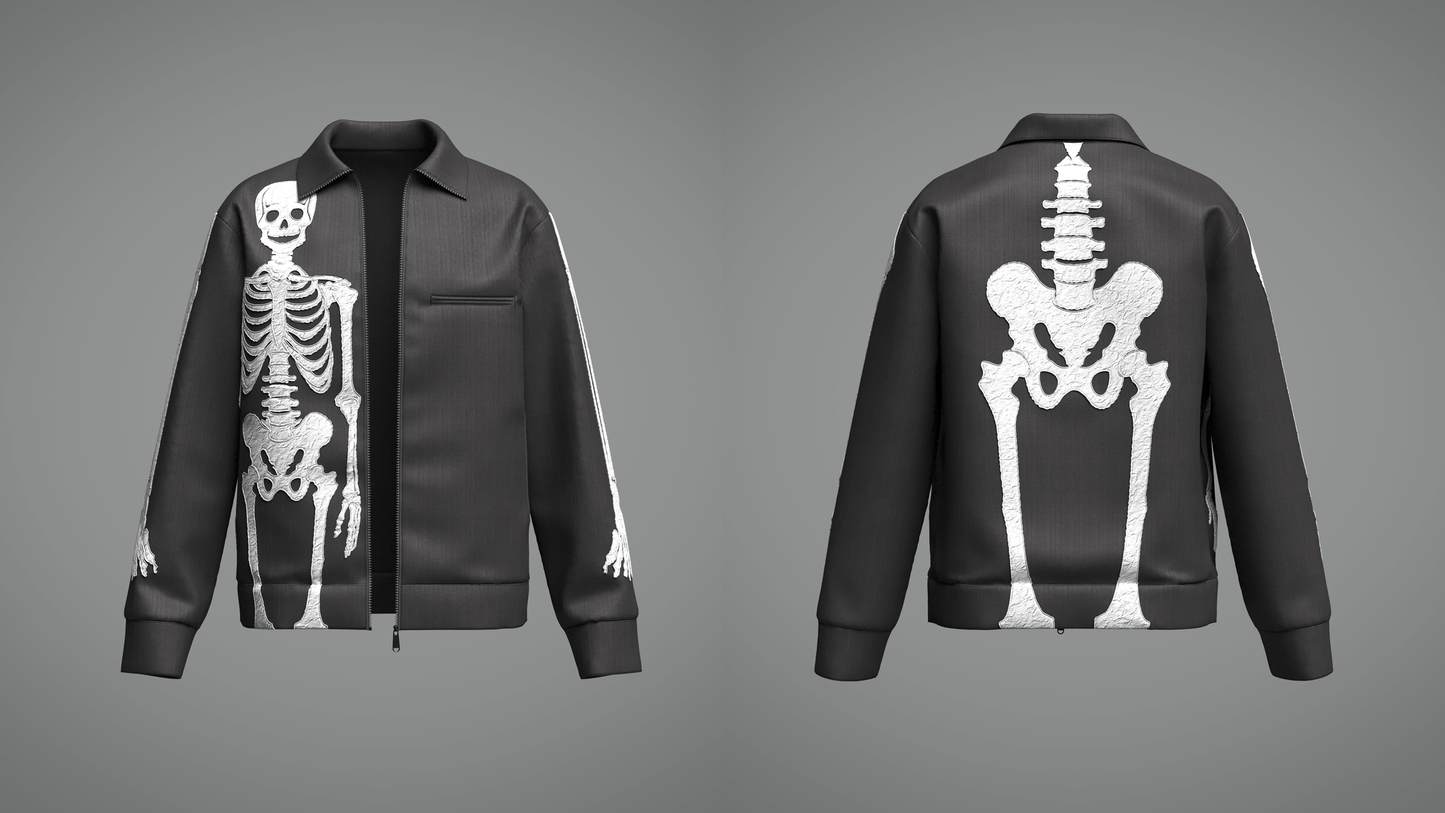 Men's Skeleoton Jacket 3d Model Marvelous Designer-Clo3d-fbx-obj-Zprj