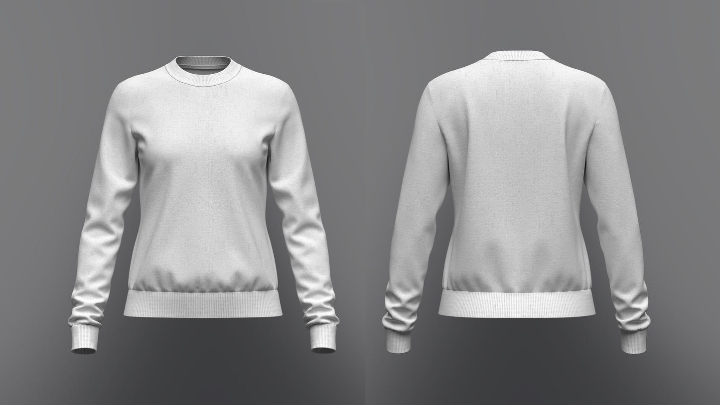 Women's Sweatshirt 3d Model Marvelous Designer-Clo3d-fbx-obj-Zprj