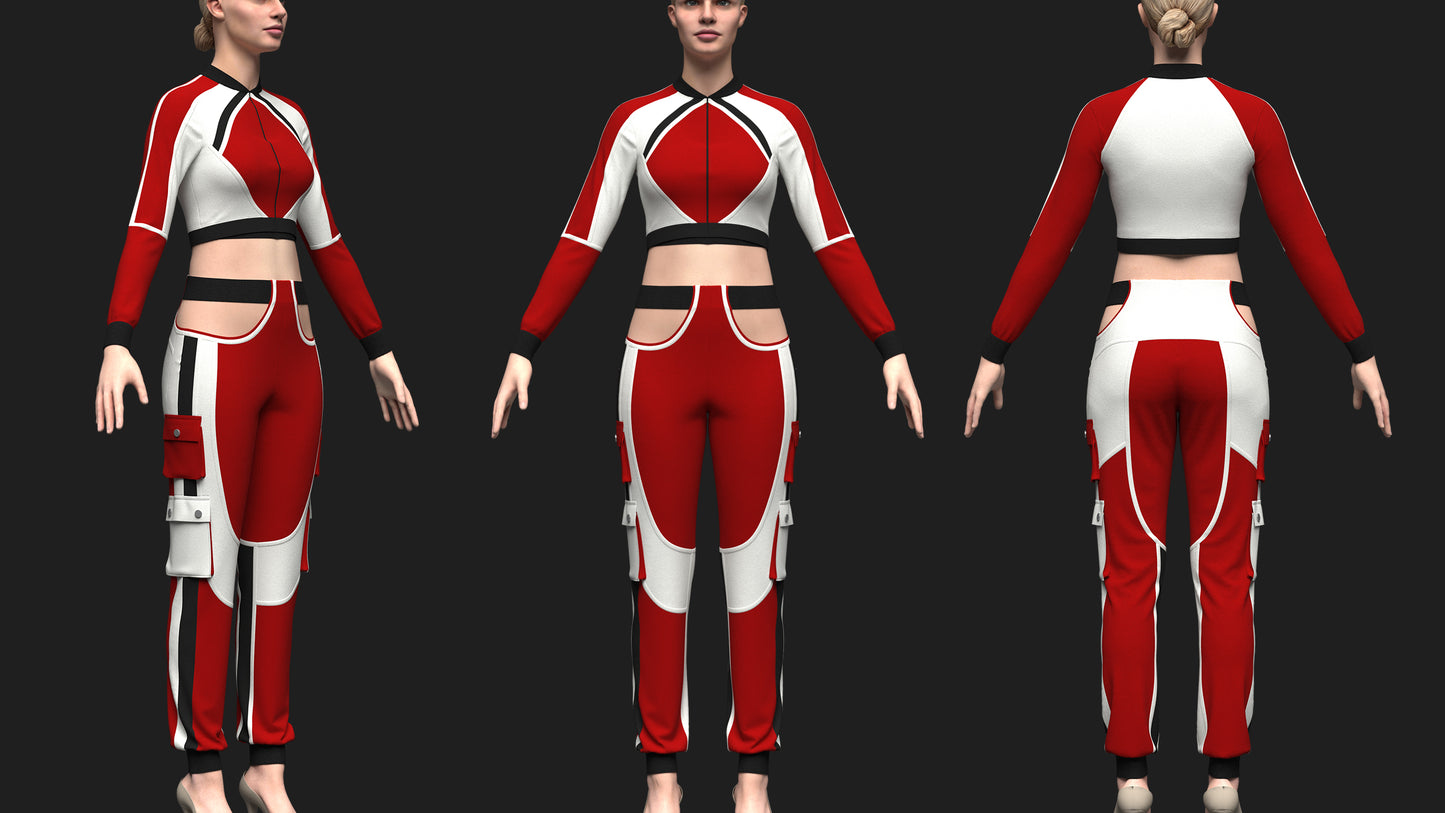 Women's Streetwear Outfit 3d Model Marvelous Designer-Clo3d-fbx-obj-Zprj