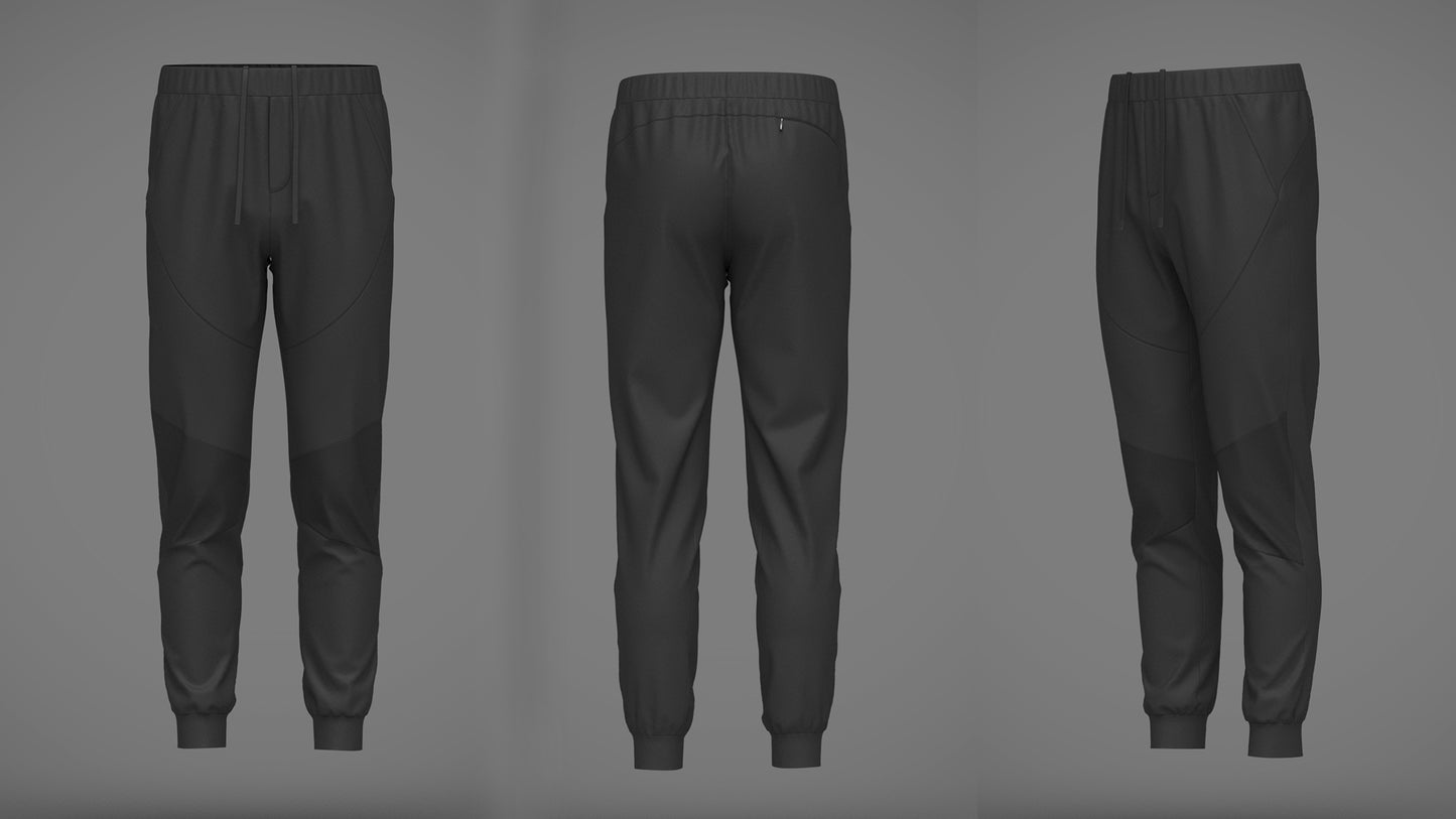 Men's Nylon Jogger 3d Model Marvelous Designer-Clo3d-fbx-obj-Zprj