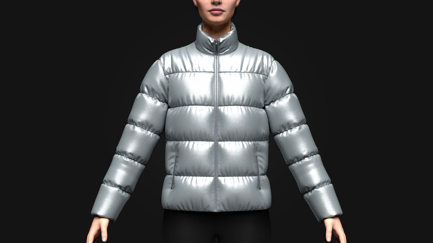 Women's Puffer Jacket 3d Model Marvelous Designer-Clo3d-fbx-obj-Zprj