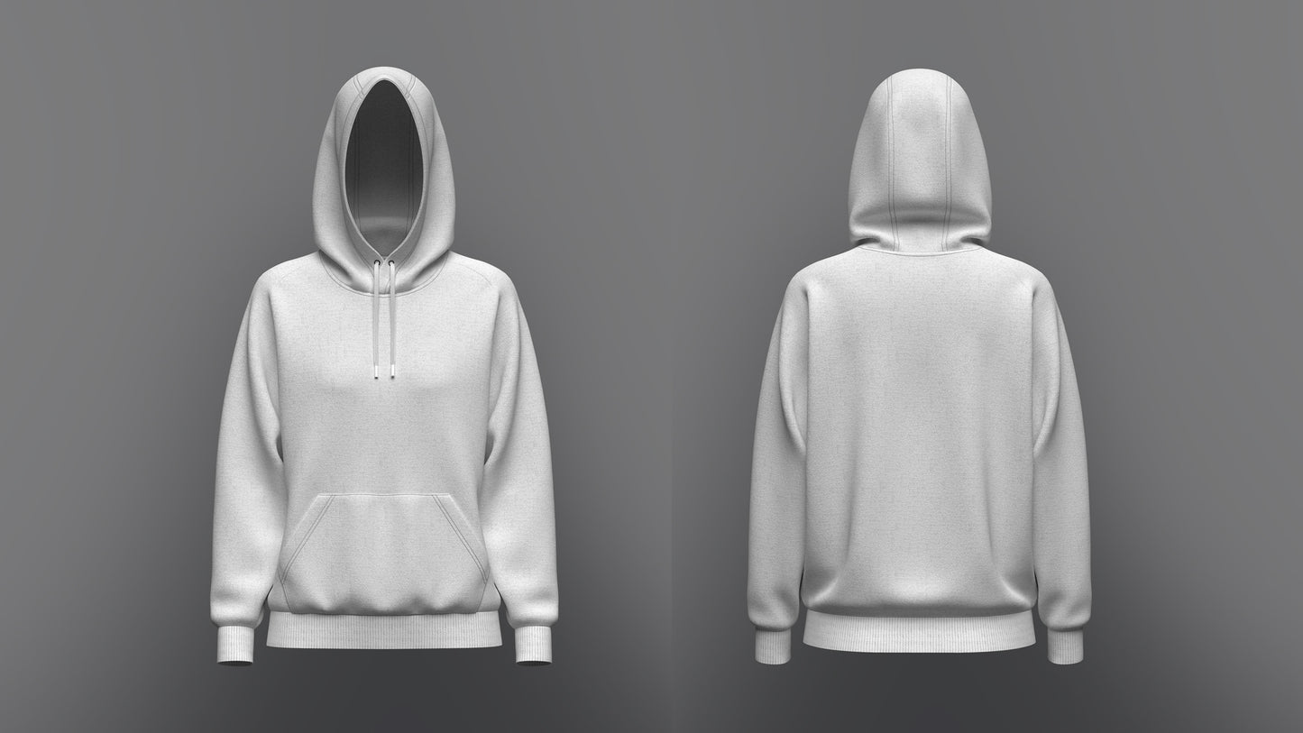 Women Raglan Sleeve Hoodies 3d Model Marvelous Designer-Clo3d-fbx-obj-Zprj