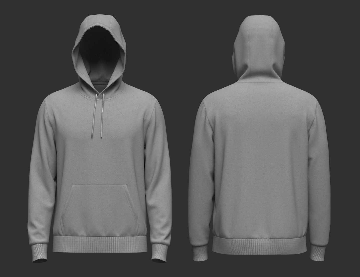 Male Hoodie Hood Up 3d Model Marvelous Designer-Clo3d-fbx-obj-Zprj