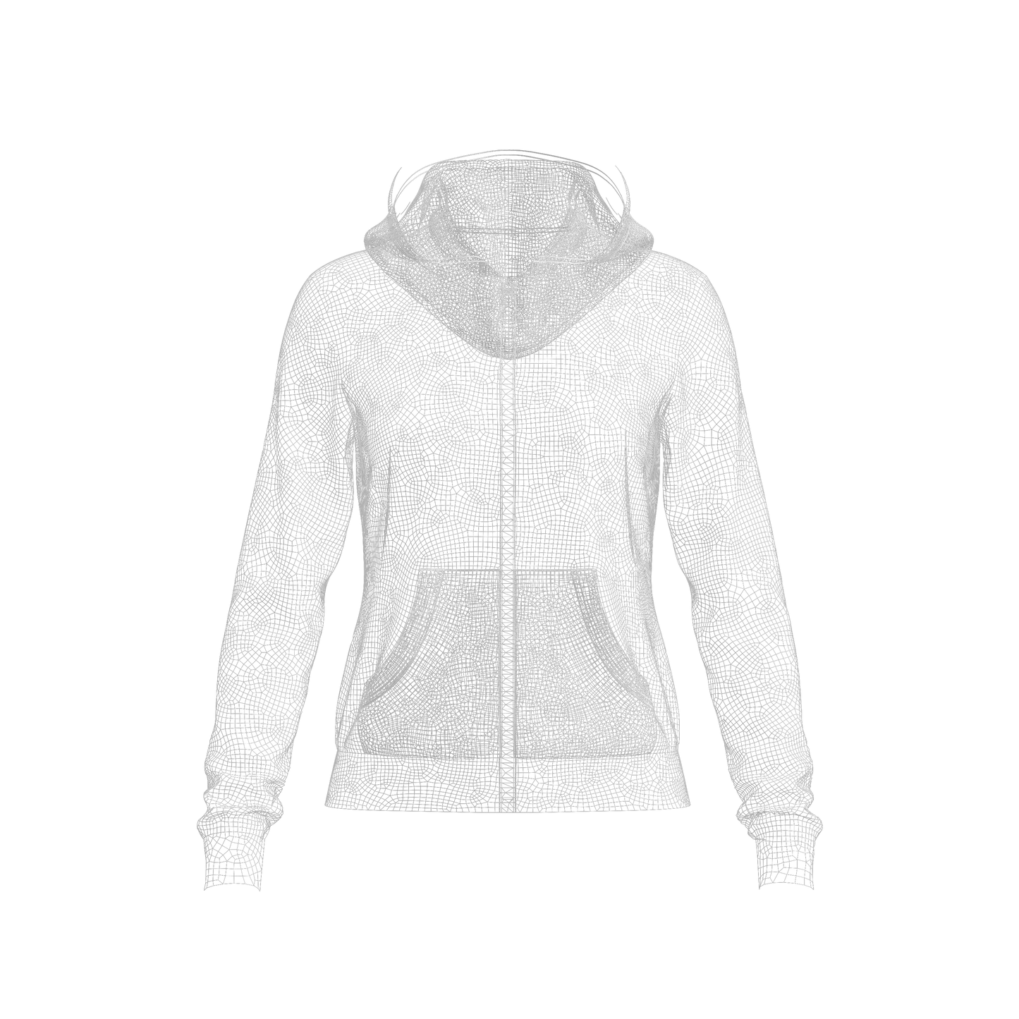 Women's front Zip Hoodie 3d Model Marvelous Designer-Clo3d-fbx-obj-Zprj