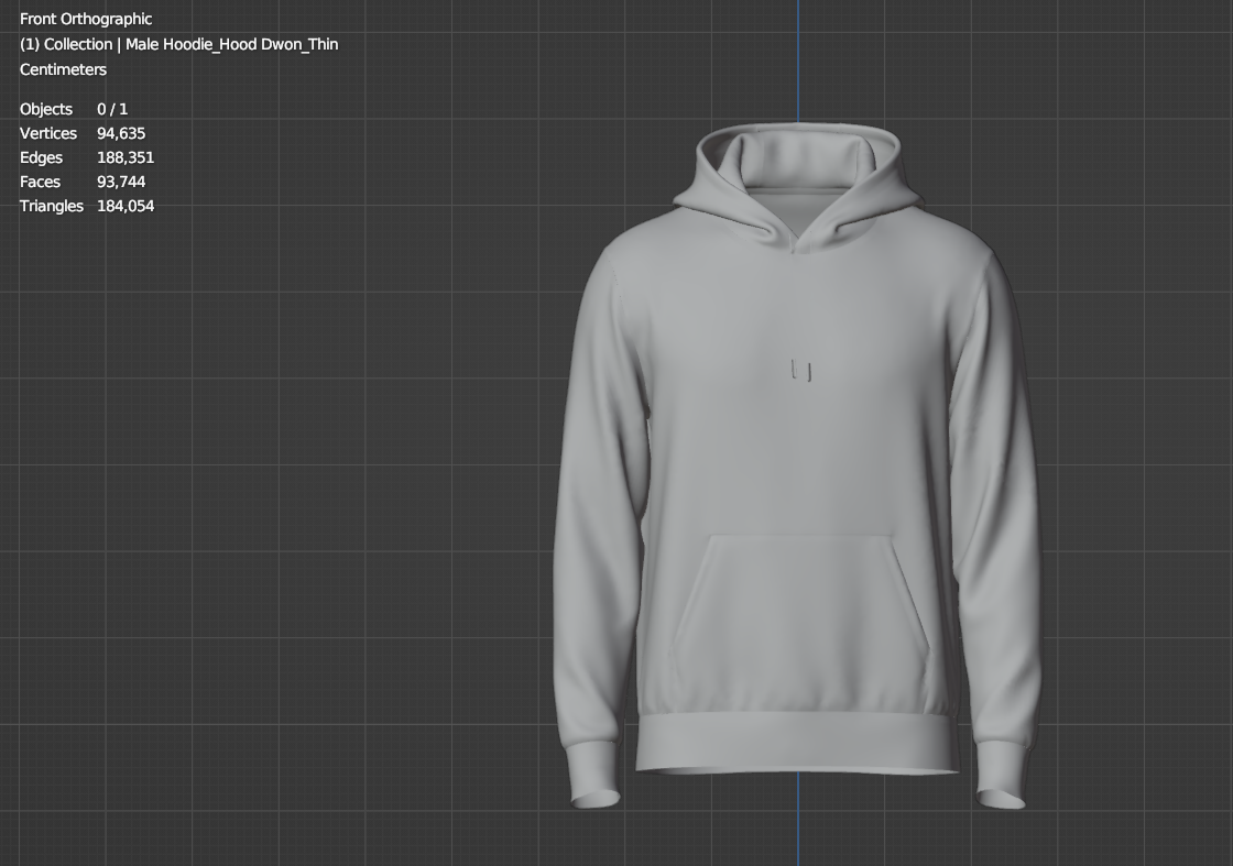 Male Hoodie Hood Down 3d Model Marvelous Designer-Clo3d-fbx-obj-Zprj