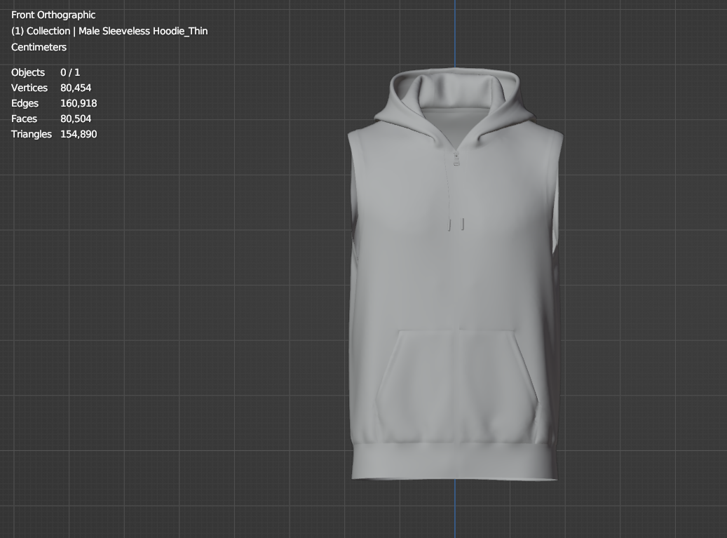 Male Sleeveless Hoodie 3d Model Marvelous Designer-Clo3d-fbx-obj-Zprj
