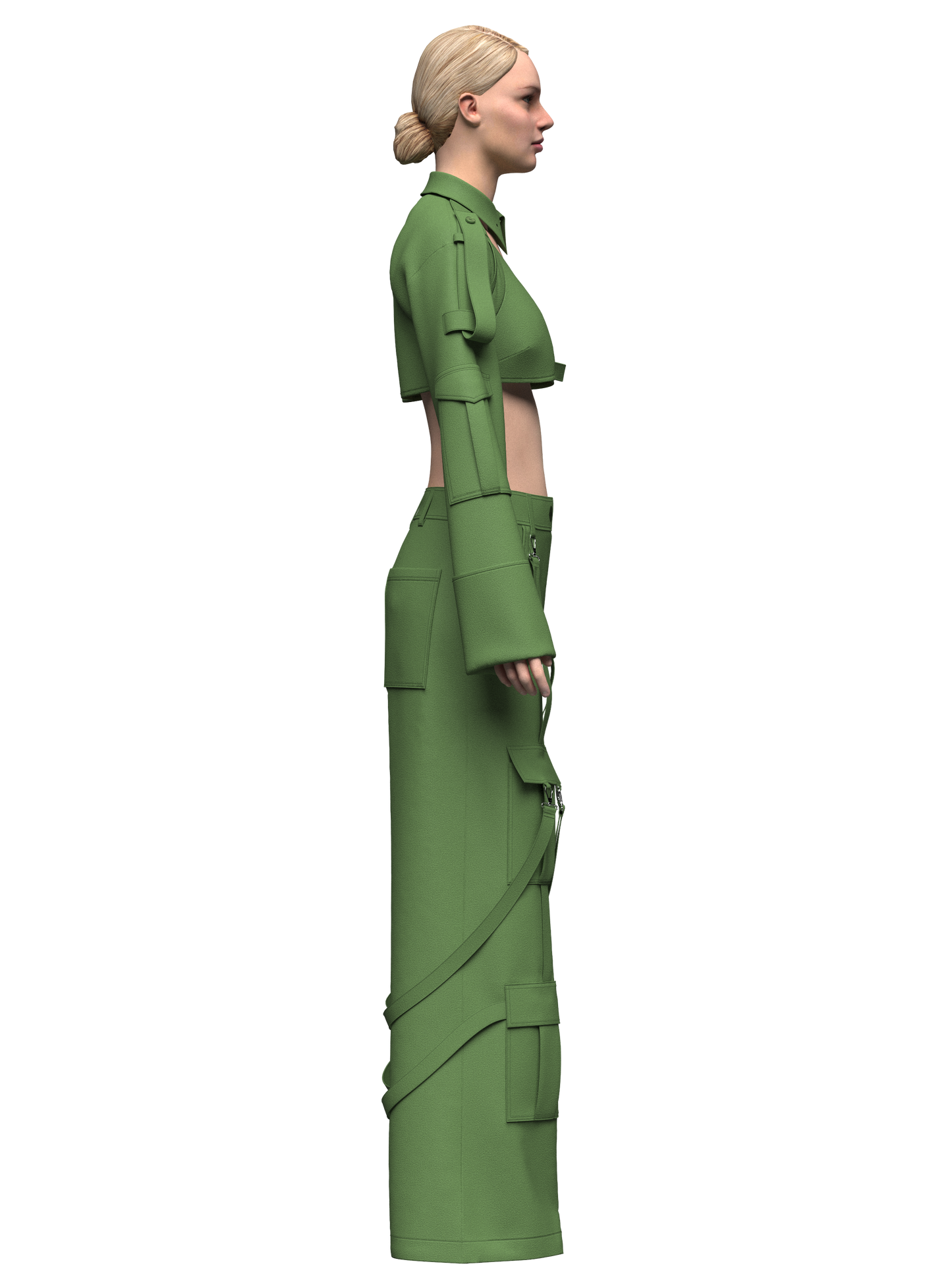 Women's Top And Cargo Pant 3d Model Marvelous Designer-Clo3d-fbx-obj-Zprj