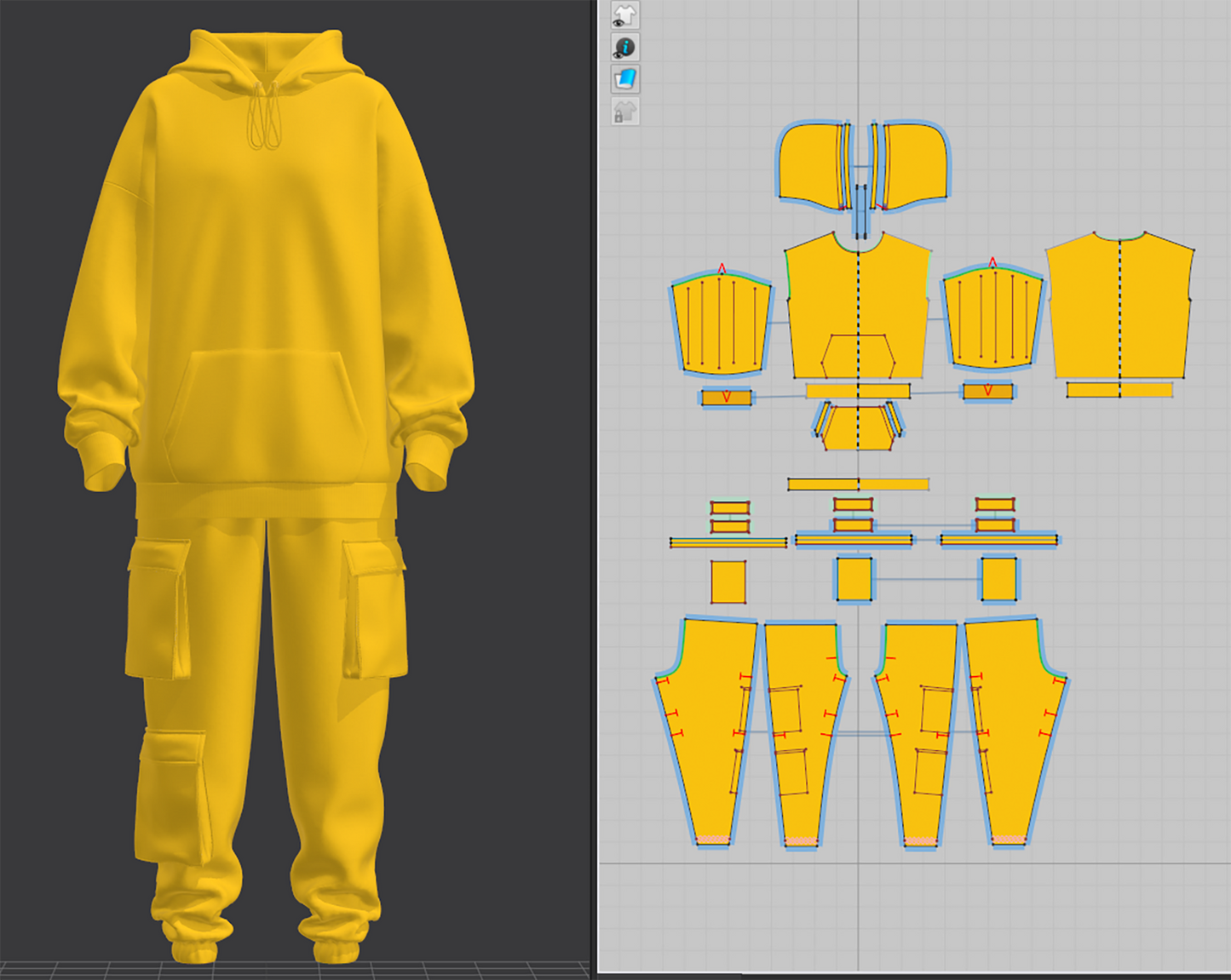 Women Oversized Hoodie and Cargo Pant Outfit 3d Model Marvelous Designer-Clo3d-fbx-obj-Zprj