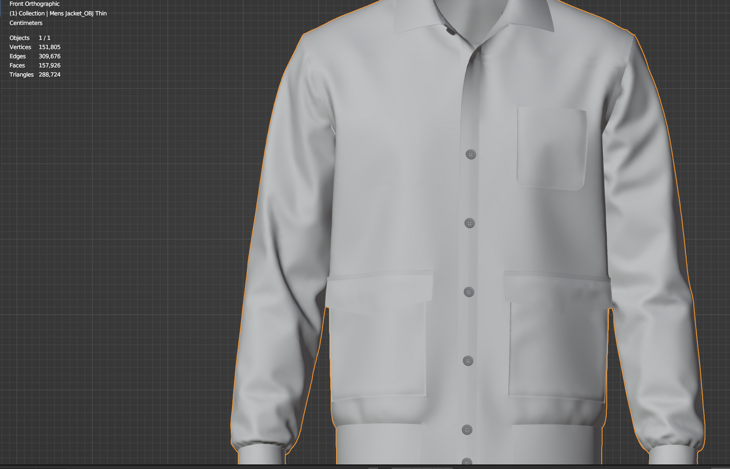 Men's Jacket 3d Model Marvelous Designer-Clo3d-fbx-obj-Zprj