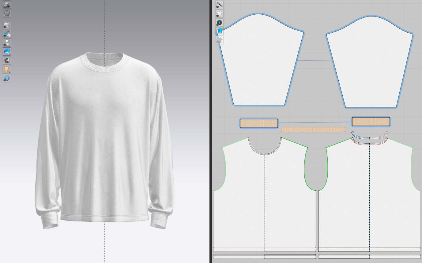 Men's Oversized Full Sleeve T-shirt 3d Model Marvelous Designer-Clo3d-fbx-obj-Zprj