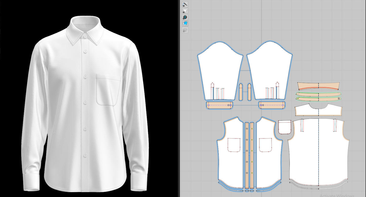 Men's Loose Fit Full Slv Shirt 3d Model Marvelous Designer-Clo3d-fbx-obj-Zprj