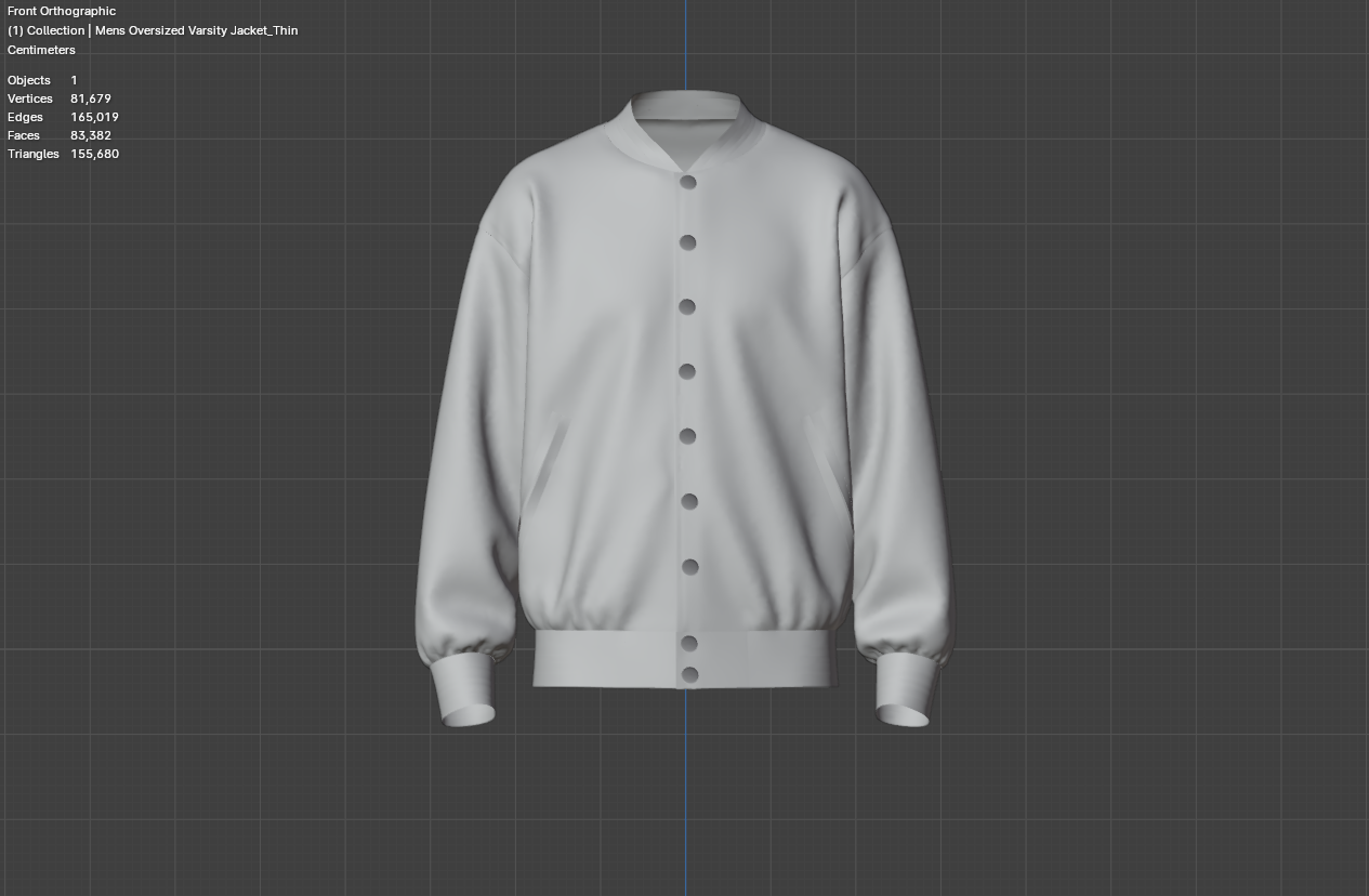 Men's Oversized Varsity Jacket 3d Model Marvelous Designer-Clo3d-fbx-obj-Zprj