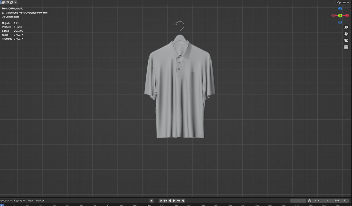 Polo on Hanger 3d Model Marvelous Designer-Clo3d-fbx-obj-Zprj