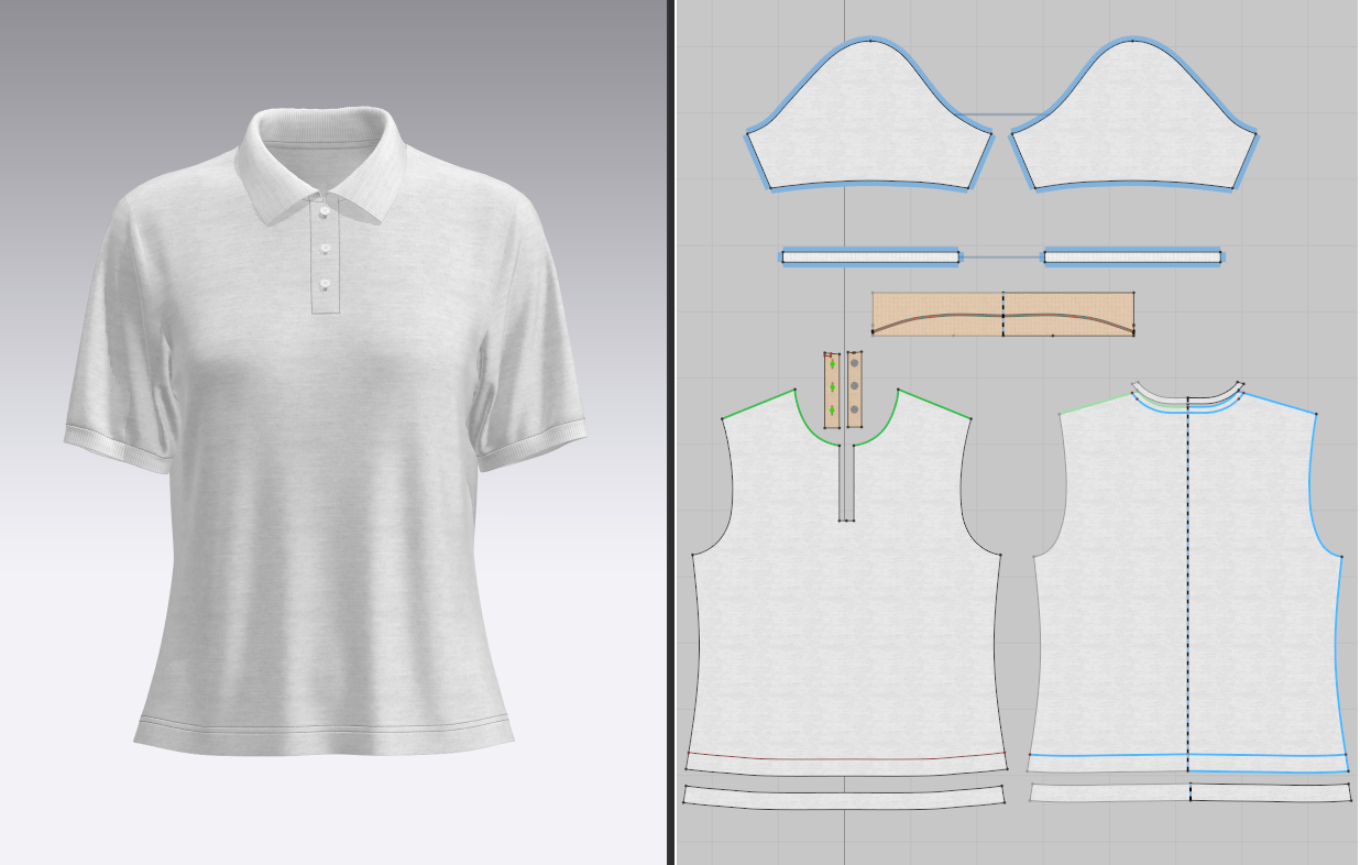 Women Regular Fit Half Sleeve Polo T-Shirt 3d Model Marvelous Designer-Clo3d-fbx-obj-Zprj