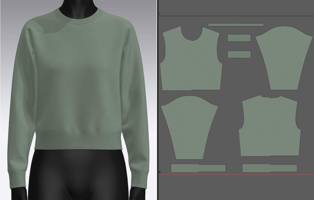 Female Cropped Sweater 3d Model Marvelous Designer-Clo3d-fbx-obj-Zprj
