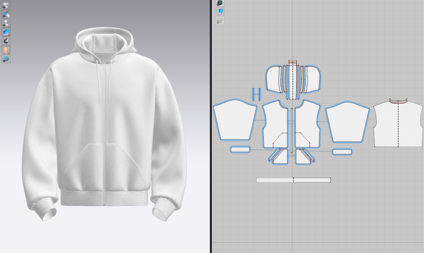 Male Front Zip Oversized Hoodie 3d Model Marvelous Designer-Clo3d-fbx-obj-Zprj