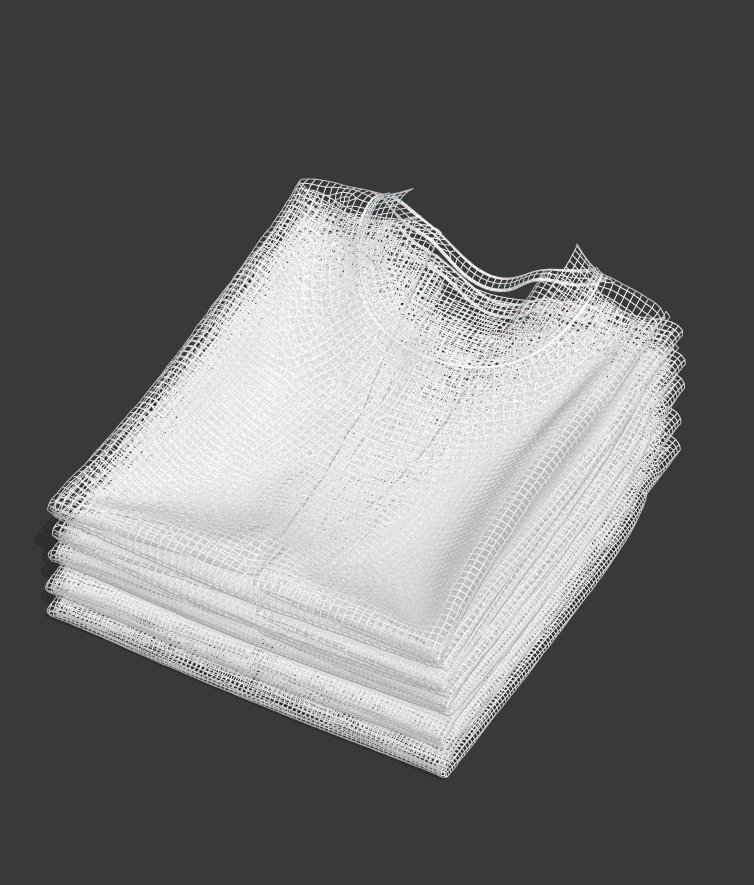 Folded 5 Pile Sweatshirt 3d Model Marvelous Designer-Clo3d-fbx-obj-Zprj