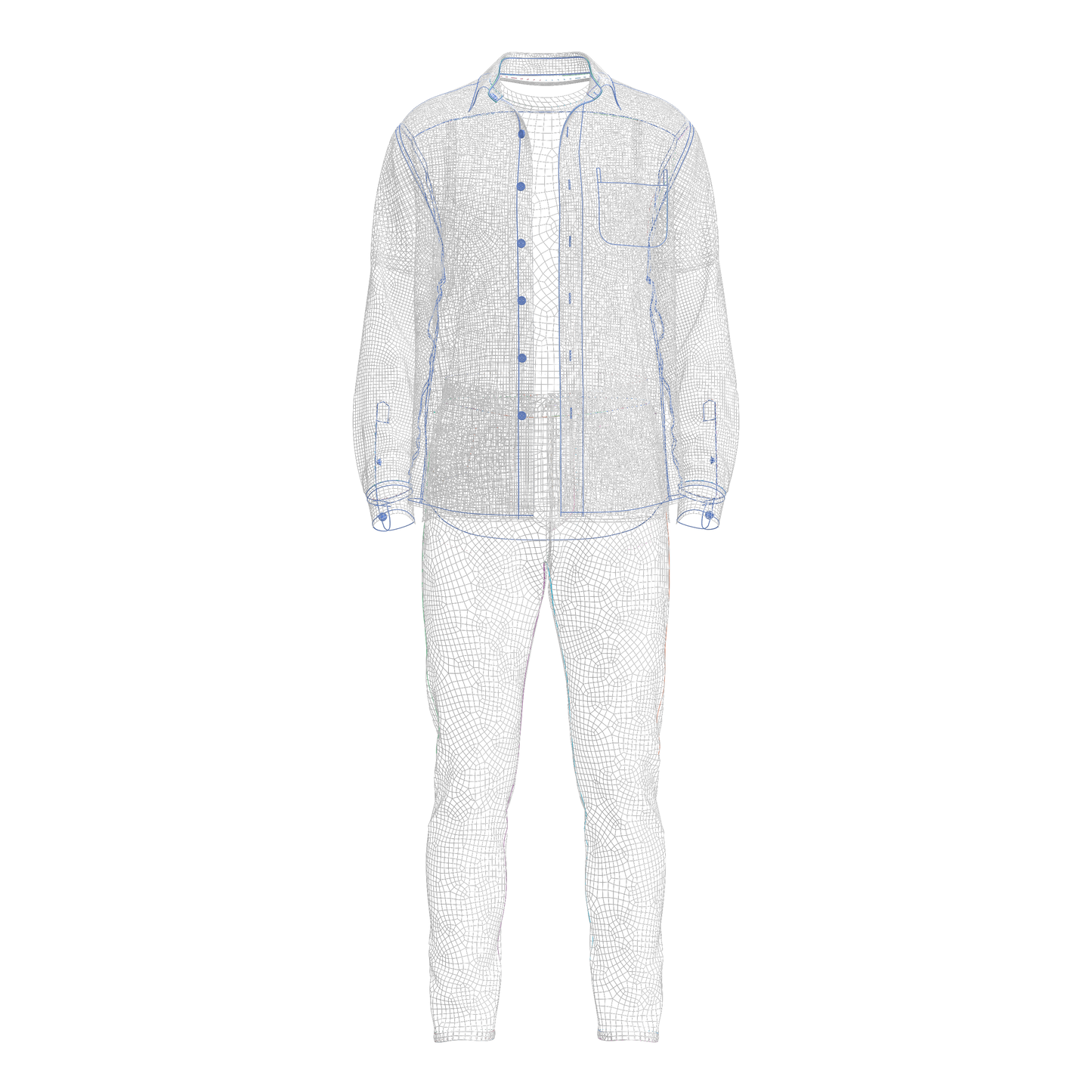 Male Shirt and Jeans Outfit 3d Model Marvelous Designer-Clo3d-fbx-obj-Zprj