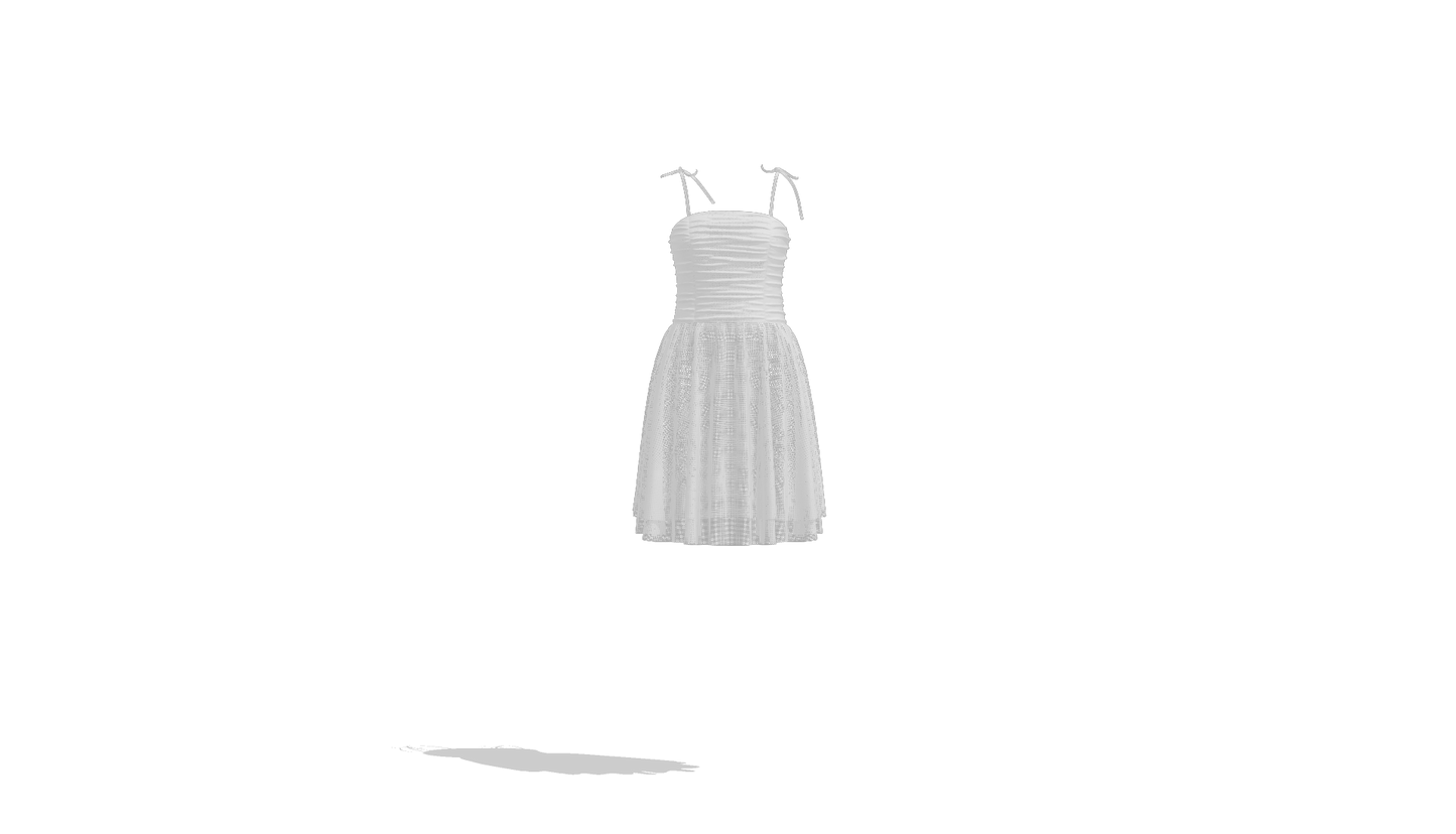 Tie Shoulder Layered Ruched Cami Dress 3d Model Marvelous Designer-Clo3d-fbx-obj-Zprj