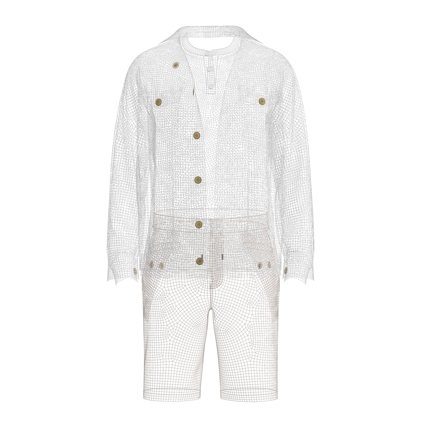 Men's Denim Jacket and Shorts Outfit 3d Model Marvelous Designer-Clo3d-fbx-obj-Zprj