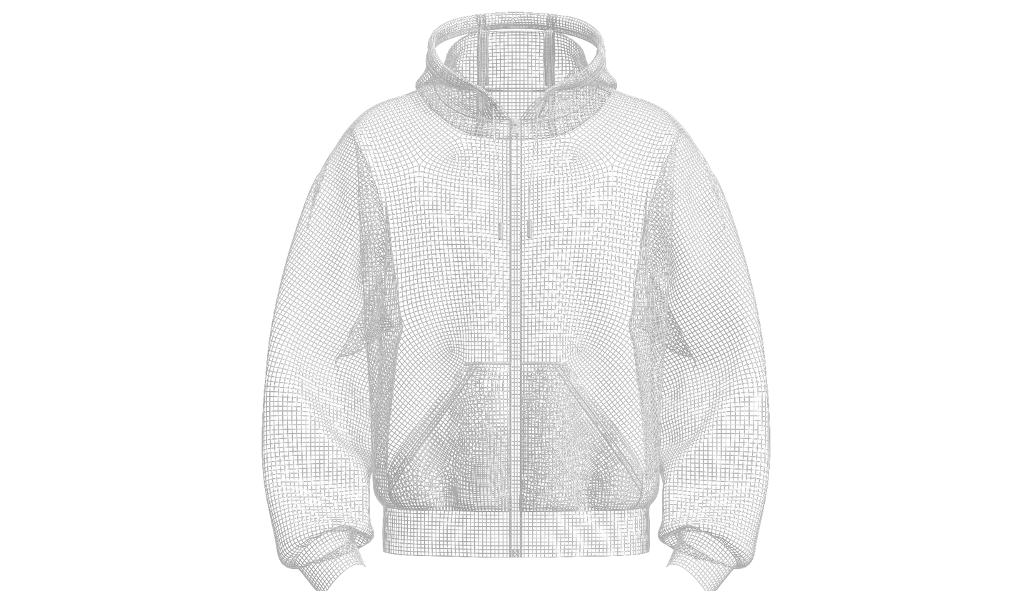 Male Front Zip Oversized Hoodie 3d Model Marvelous Designer-Clo3d-fbx-obj-Zprj