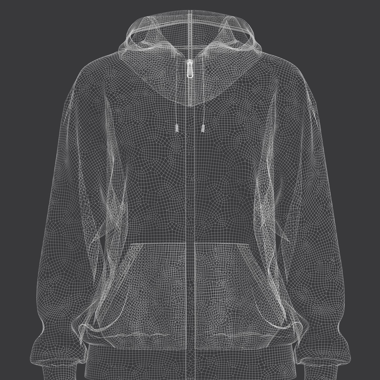 Women's Oversized Hoodie Set in Zip And Pocket 3d Model Marvelous Designer-Clo3d-fbx-obj-Zprj
