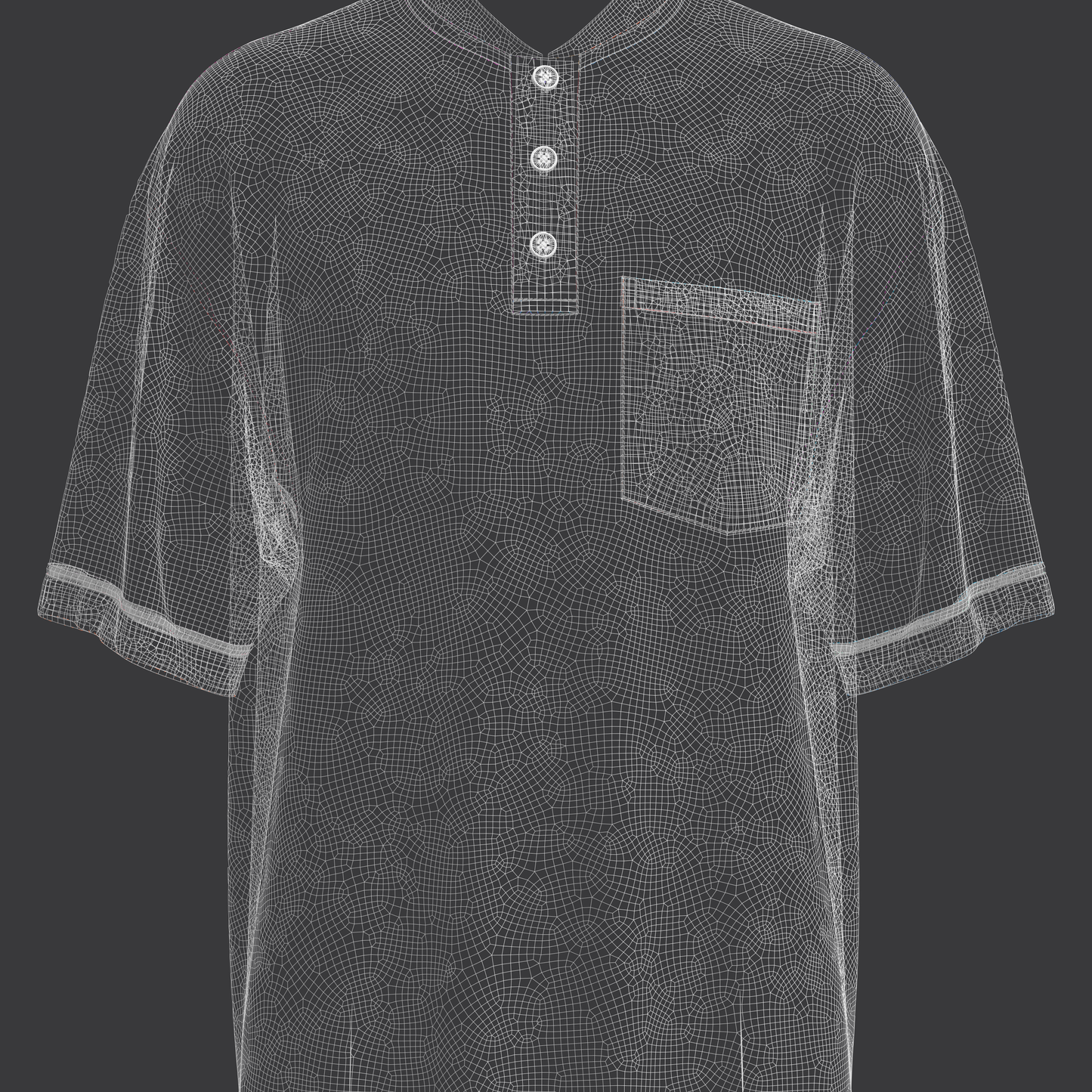 Men's Oversized Polo 3d Model Marvelous Designer-Clo3d-fbx-obj-Zprj