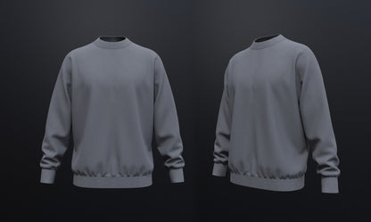 Men's Sweatshirt 3d Model Marvelous Designer-Clo3d-fbx-obj-Zprj