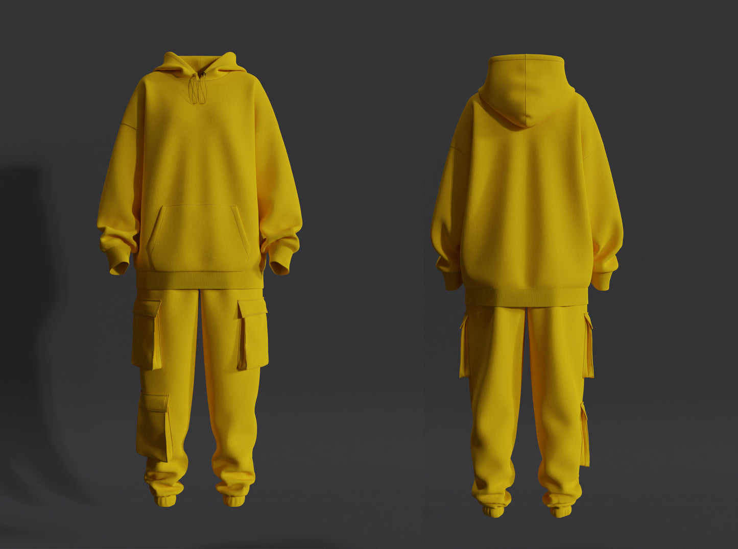 Women Oversized Hoodie and Cargo Pant Outfit 3d Model Marvelous Designer-Clo3d-fbx-obj-Zprj