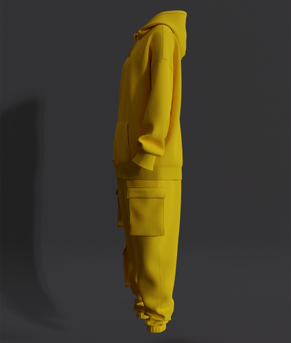 Women Oversized Hoodie and Cargo Pant Outfit 3d Model Marvelous Designer-Clo3d-fbx-obj-Zprj