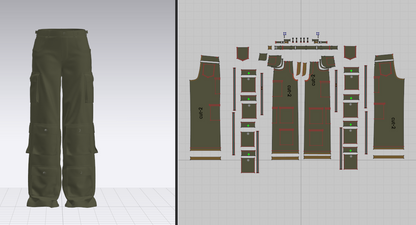 Women's Cargo Pant 3d Model Marvelous Designer-Clo3d-fbx-obj-Zprj