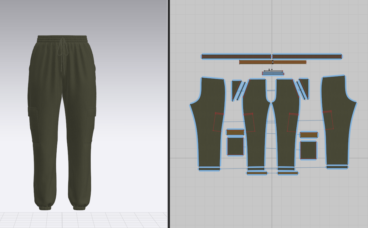 Women's Corduroy Pant 3d Model Marvelous Designer-Clo3d-fbx-obj-Zprj