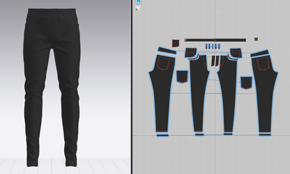 Men's Black Denim Pant 3d Model Marvelous Designer-Clo3d-fbx-obj-Zprj