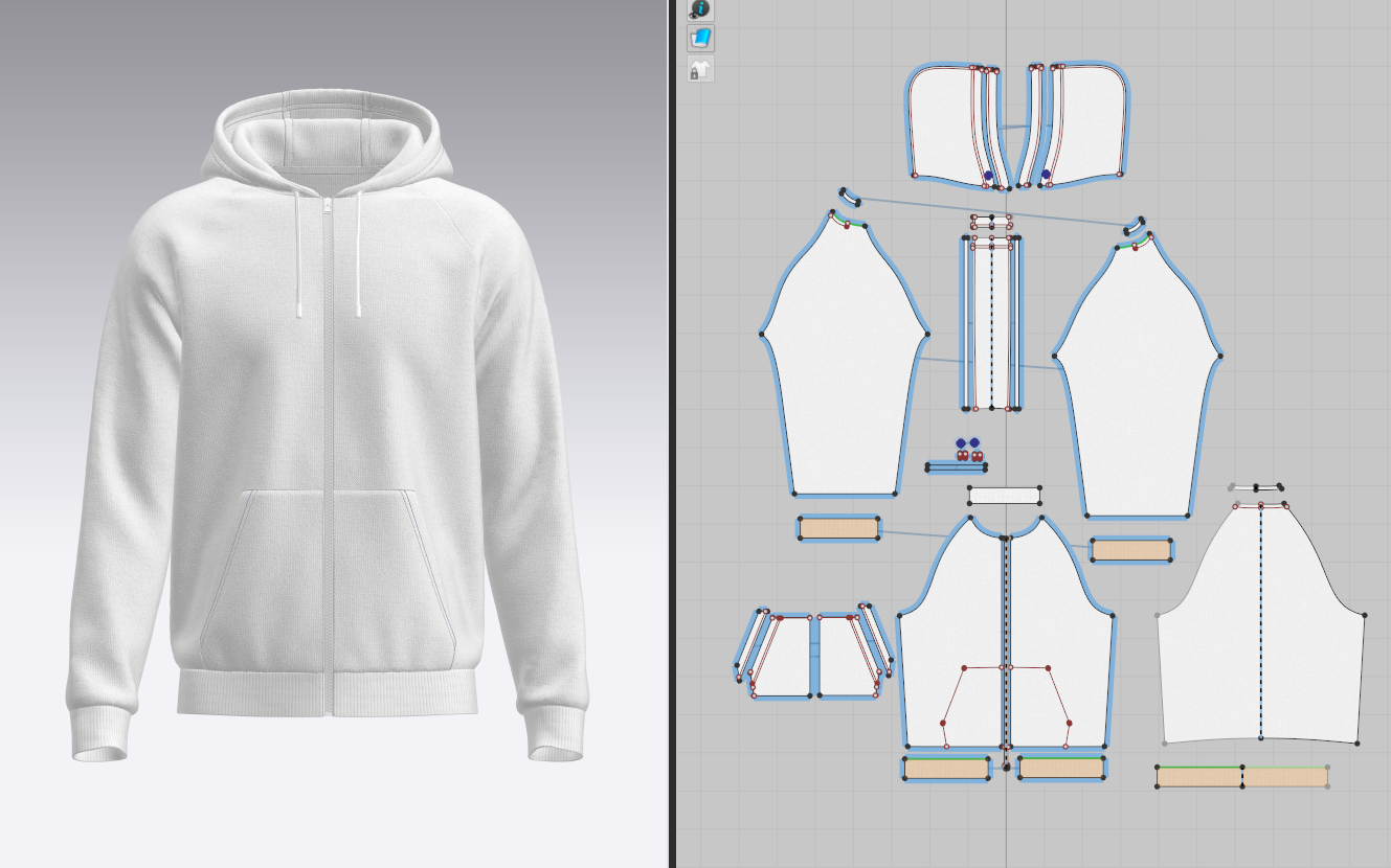 Men's Hoodie 3d Model Marvelous Designer-Clo3d-fbx-obj-Zprj