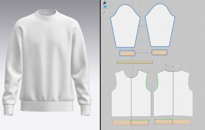 Men Sweatshirt 3d Model Marvelous Designer-Clo3d-fbx-obj-Zprj