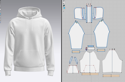 Men Hoodie 3d Model Marvelous Designer-Clo3d-fbx-obj-Zprj
