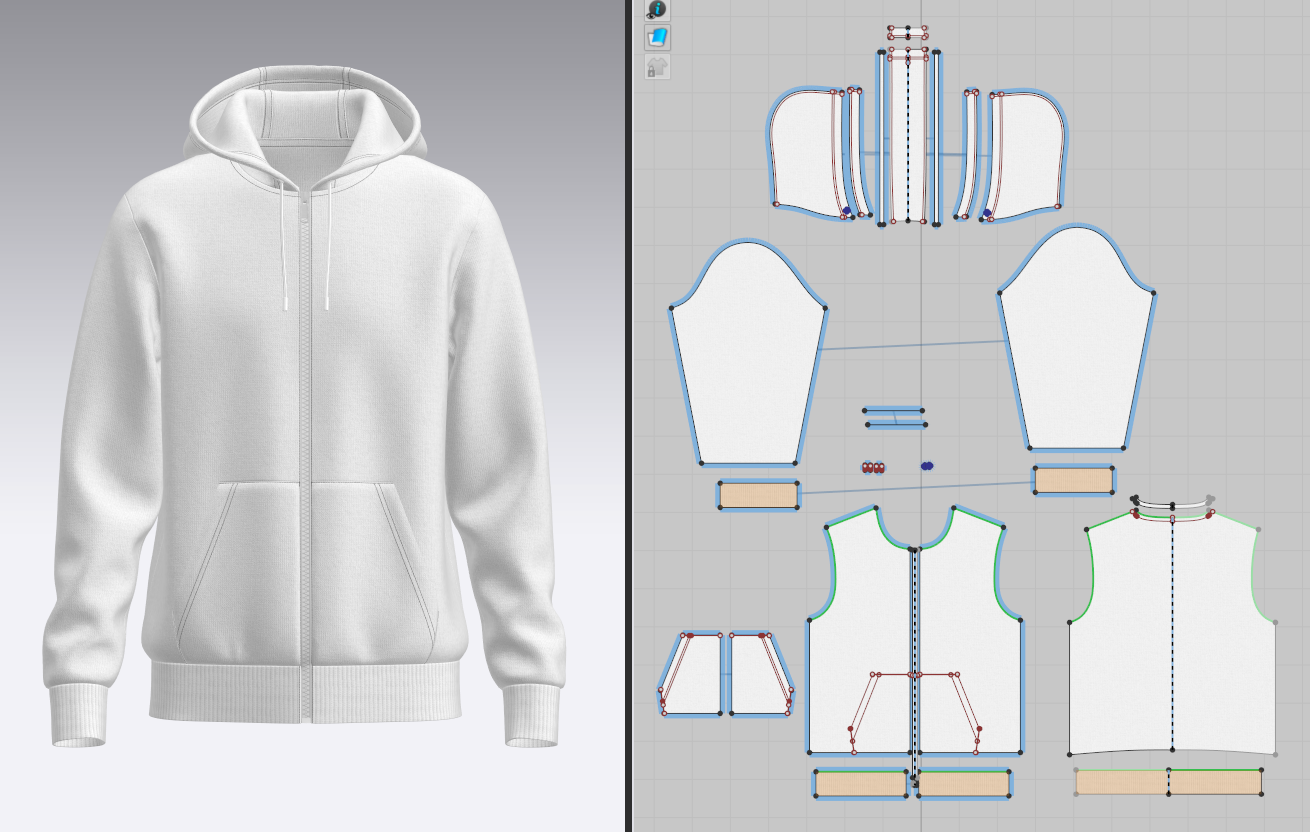 Male Hoodie 3d Model Marvelous Designer-Clo3d-fbx-obj-Zprj