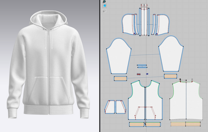Male Hoodie 3d Model Marvelous Designer-Clo3d-fbx-obj-Zprj