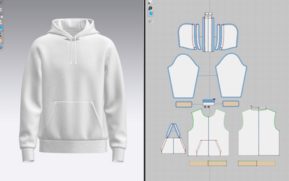 Male's Hoodie 3d Model Marvelous Designer-Clo3d-fbx-obj-Zprj